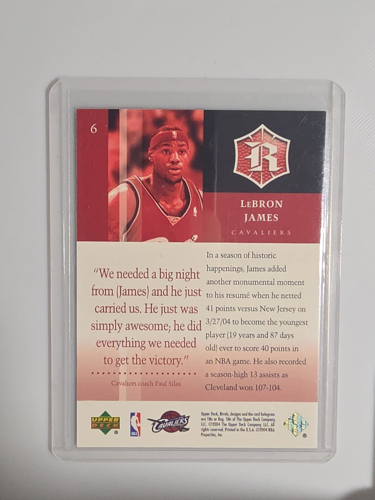2004 Upper Deck Rivals Rivals LeBron James #6 - view 2