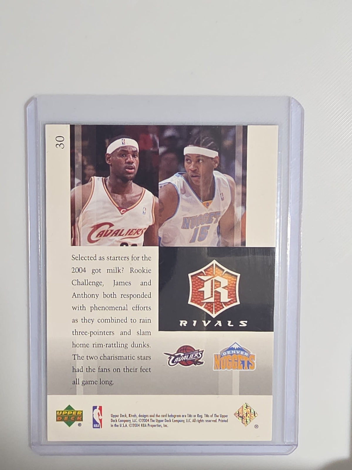 2004 Upper Deck Rivals Rivals LeBron James / Carmelo Anthony #30 - view 2