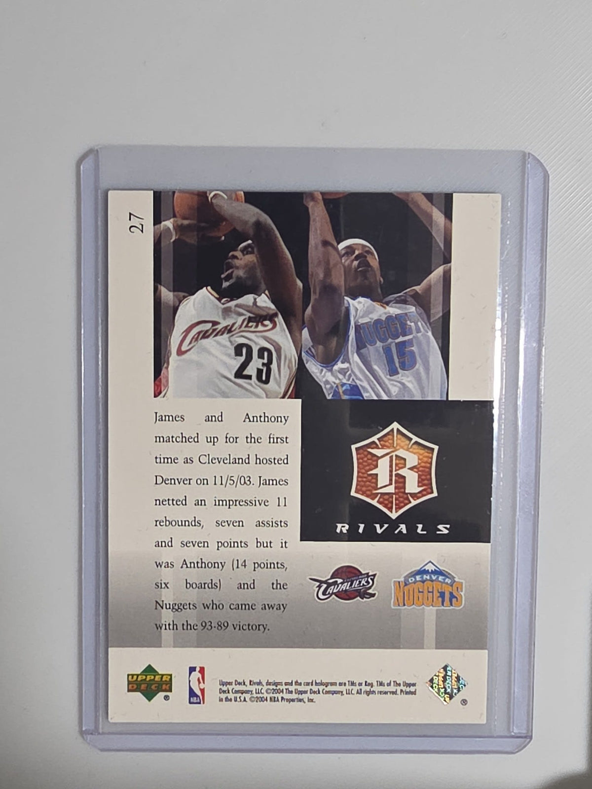 2004 Upper Deck Rivals Rivals LeBron James / Carmelo Anthony #27 - view 2