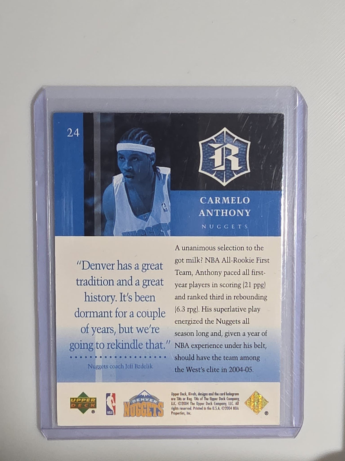 2004-05 Upper Deck Rivals Rivals Carmelo Anthony #24 - view 2