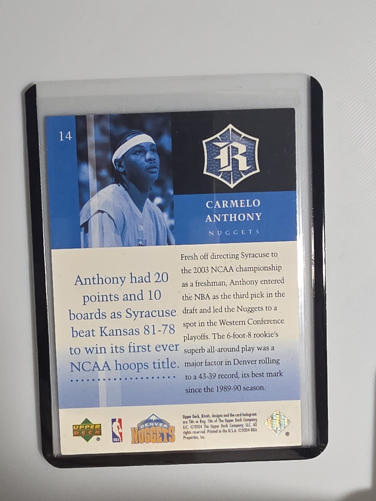2004 Upper Deck Rivals Rivals Carmelo Anthony #14 - view 2