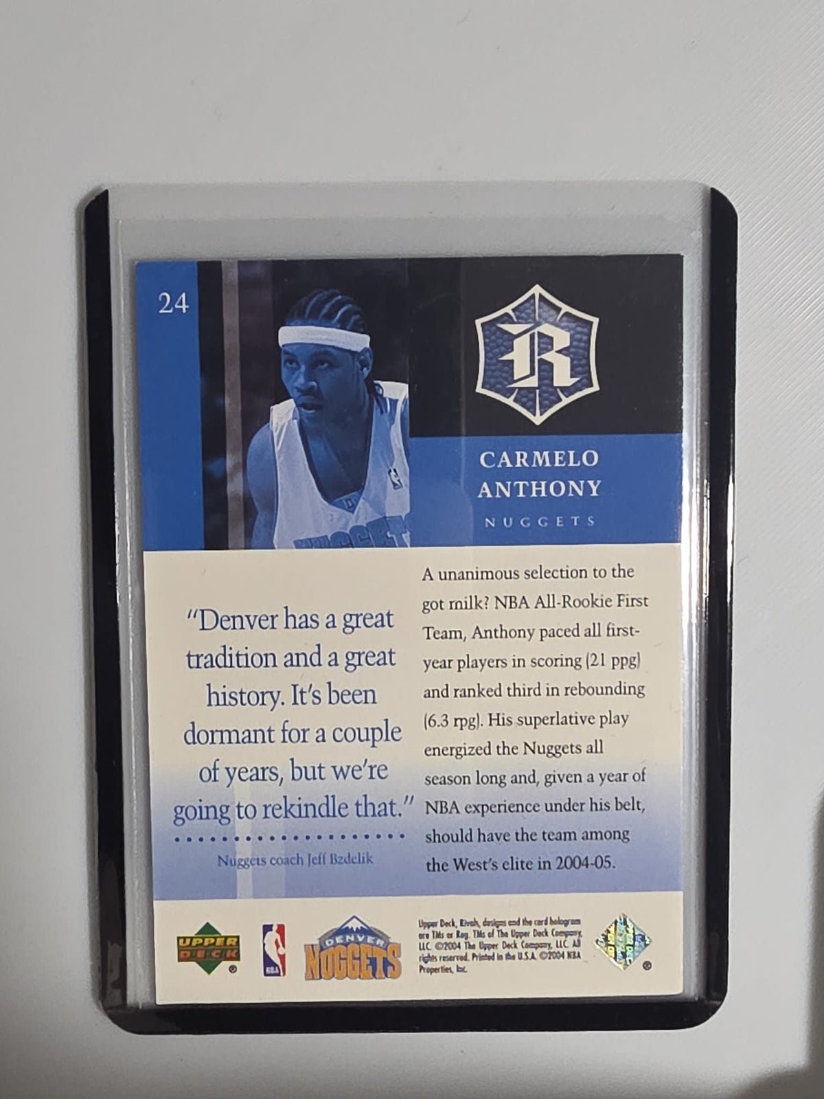2004-05 Upper Deck Rivals Rivals Carmelo Anthony #24 - view 2
