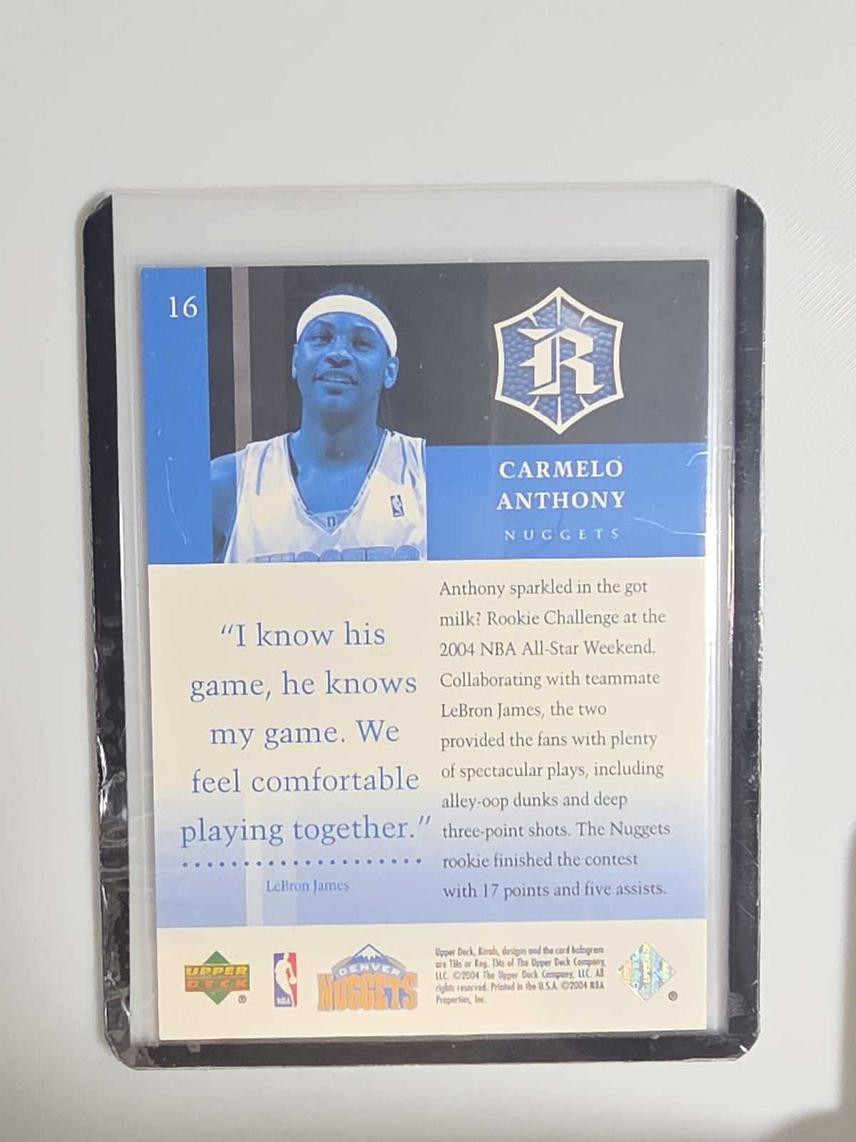 2004 Upper Deck Rivals Rivals Carmelo Anthony #16 - view 2