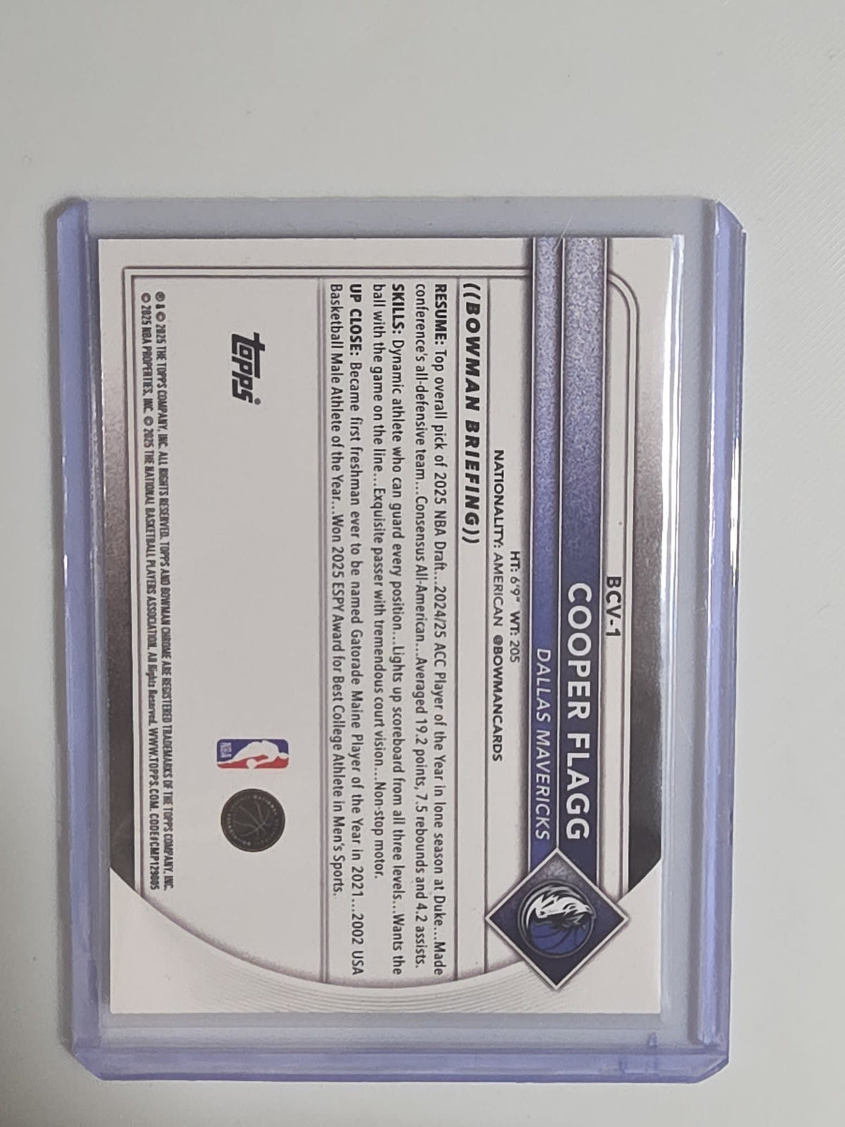 2025 Topps Bowman Chrome Rookies Cooper Flagg Mojo #BCV-1 - view 2