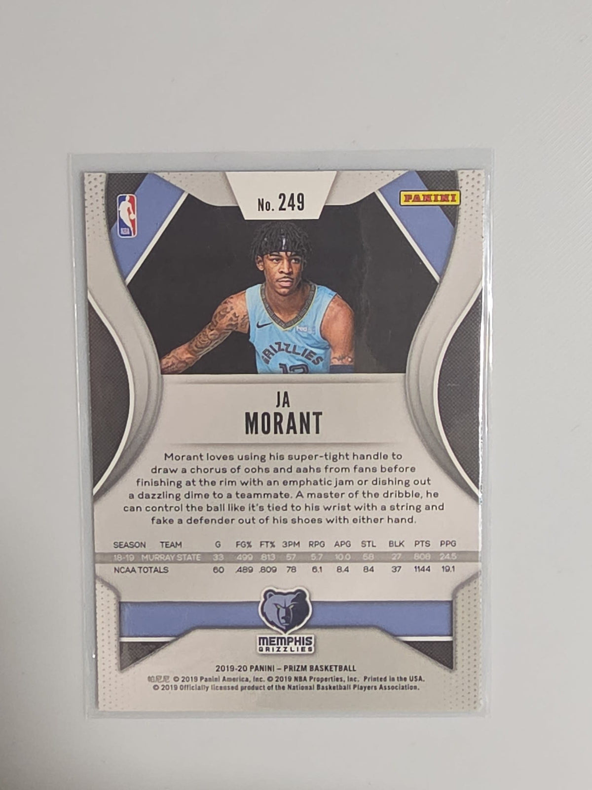 2019-20 Panini Prizm Ja Morant #249 - view 2