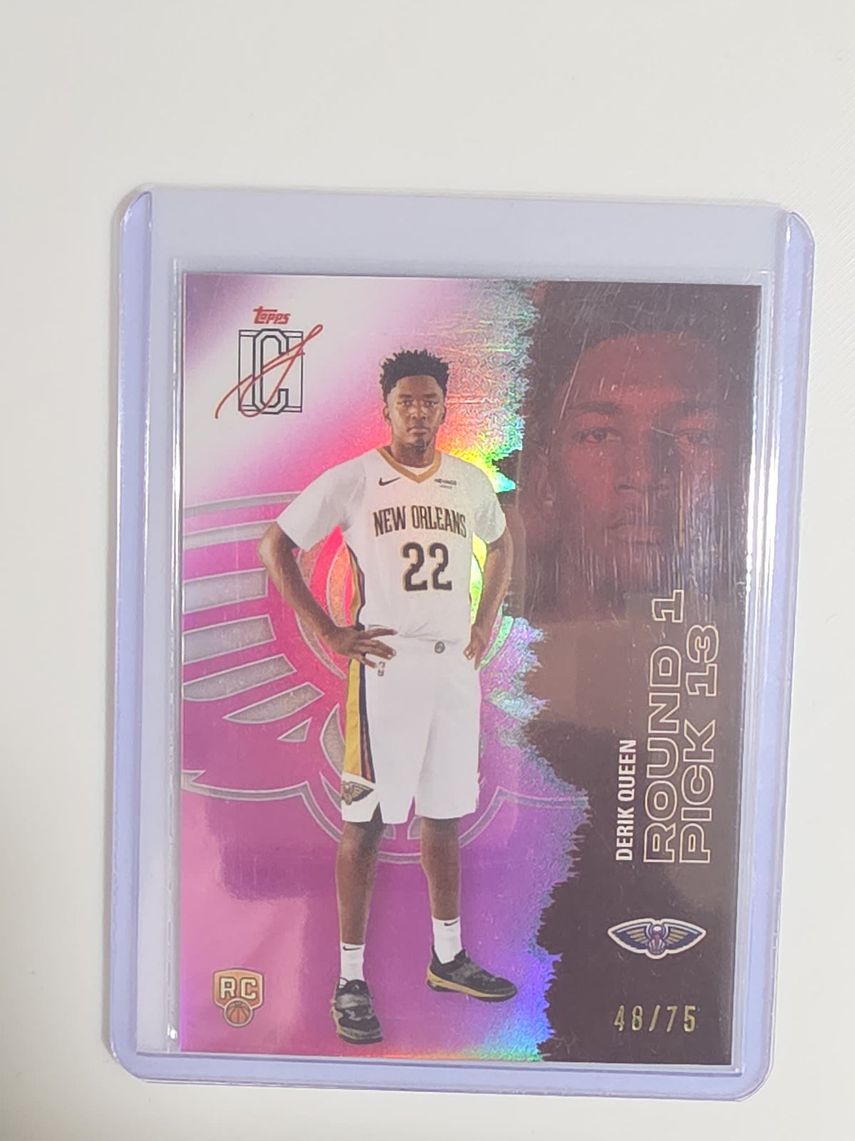 2025-26 Topps Round 1 Pick Derik Queen Pink /75 #110
