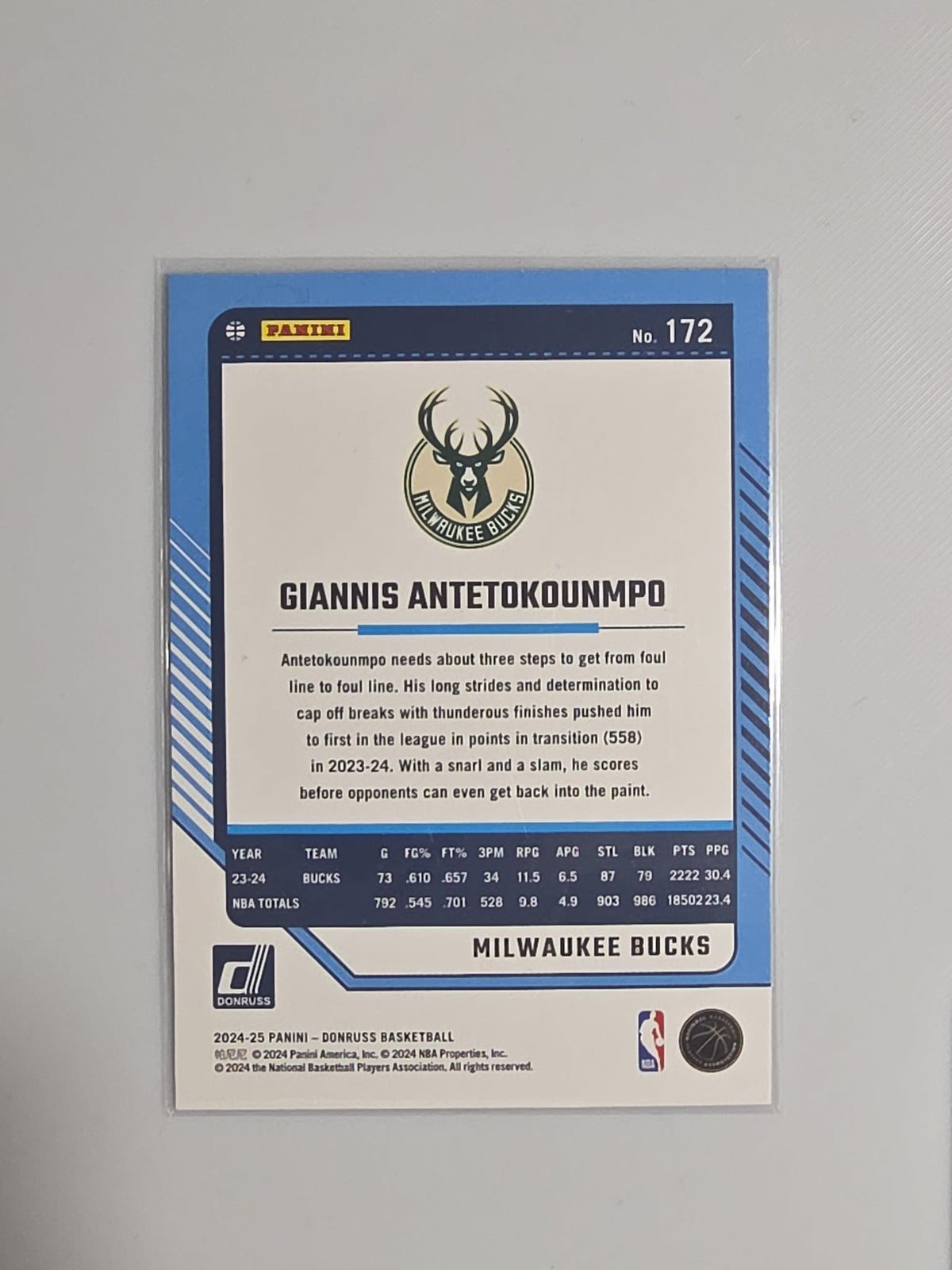 2024-25 Panini Donruss Giannis Antetokounmpo #172 - view 2
