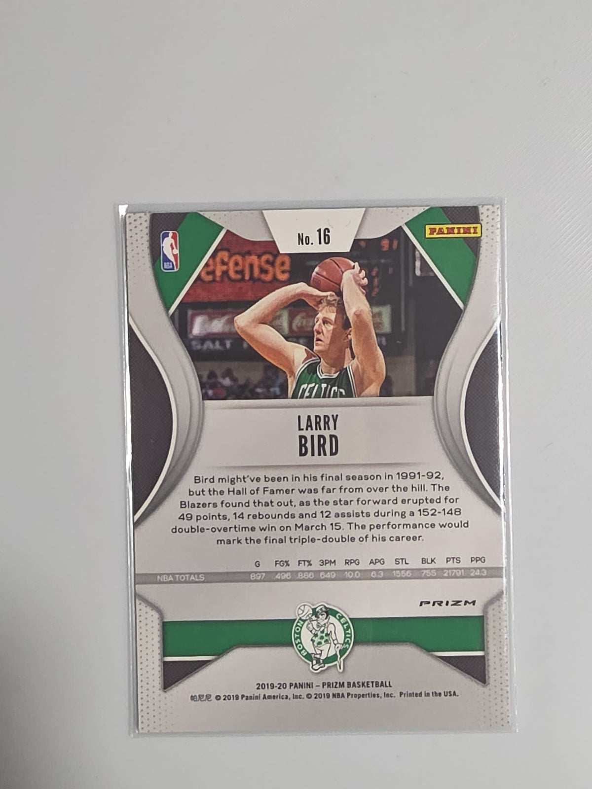 2019-20 Panini Prizm Larry Bird Green #16 - view 2