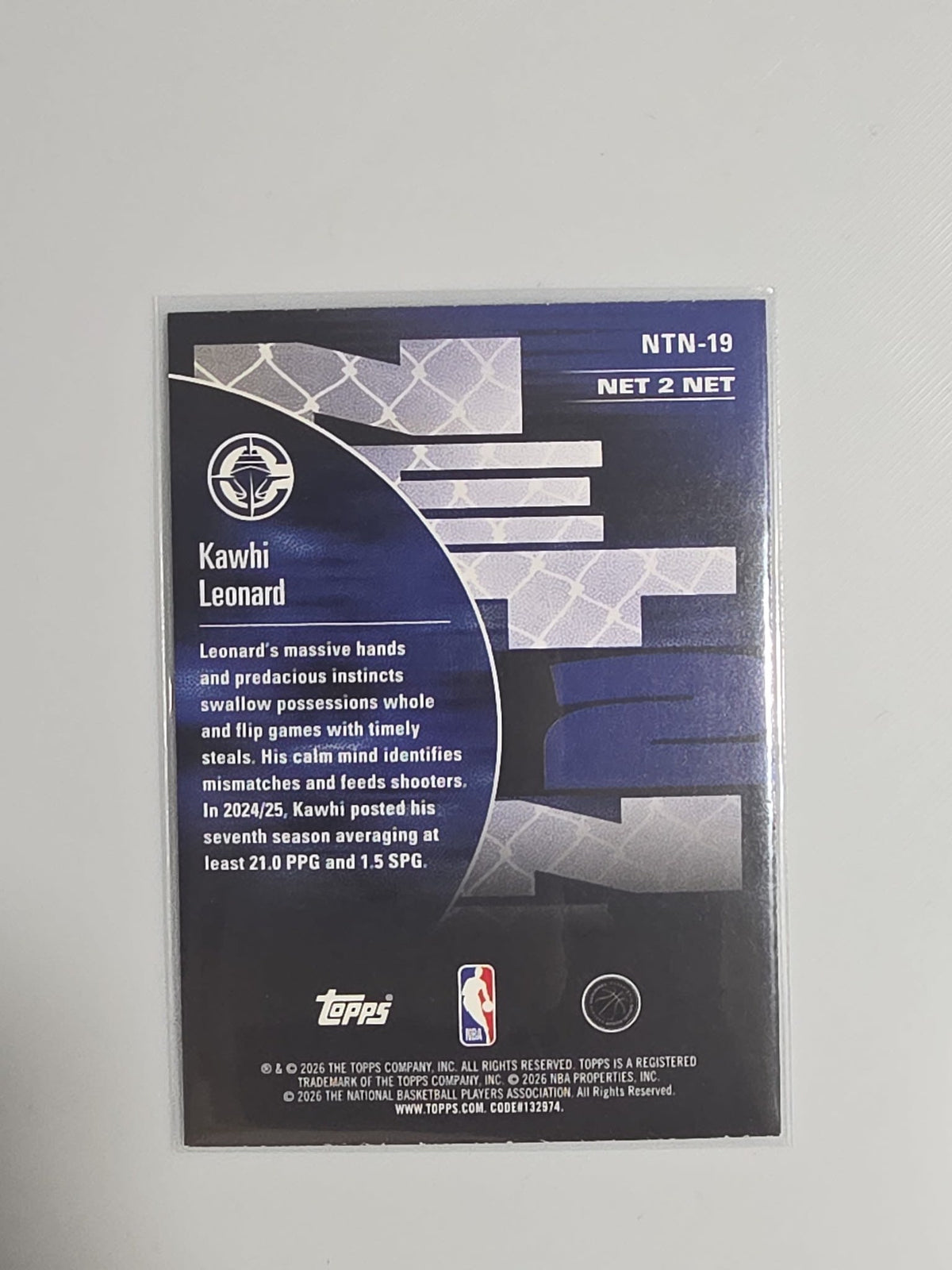 2025-26 Topps NBA Hoops Net 2 Net Kawhi Leonard #NTN-19 - view 2