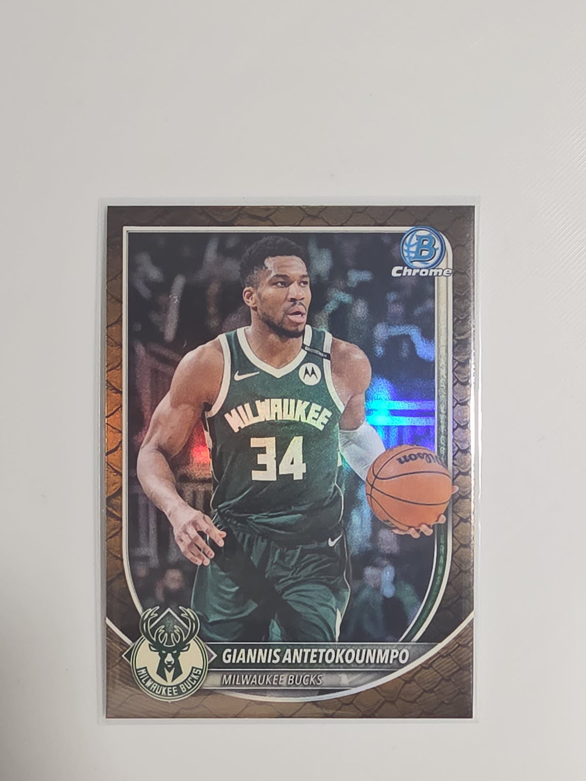 2024-25 Topps Bowman Chrome Bowman Briefing Giannis Antetokounmpo Snakeskin #BCV-80