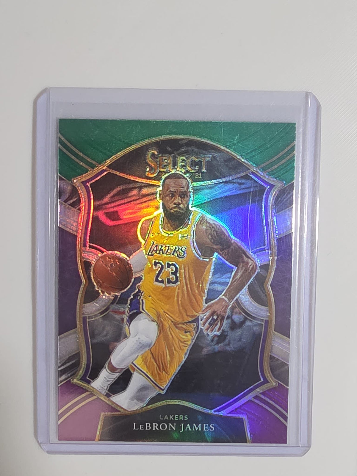 2020-21 Panini Select Concourse LeBron James Green Prizm #23