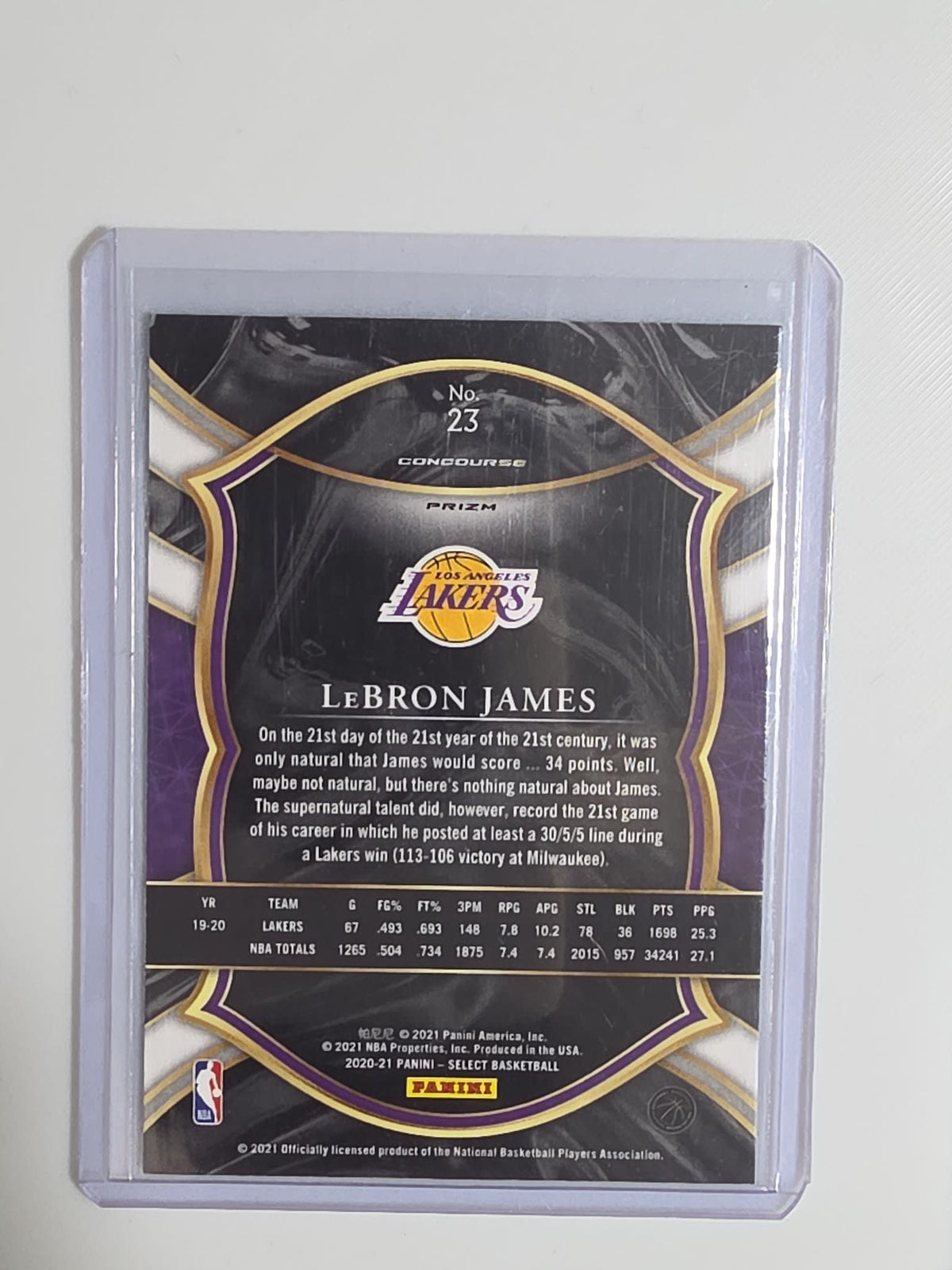 2020-21 Panini Select Concourse LeBron James Green Prizm #23 - view 2