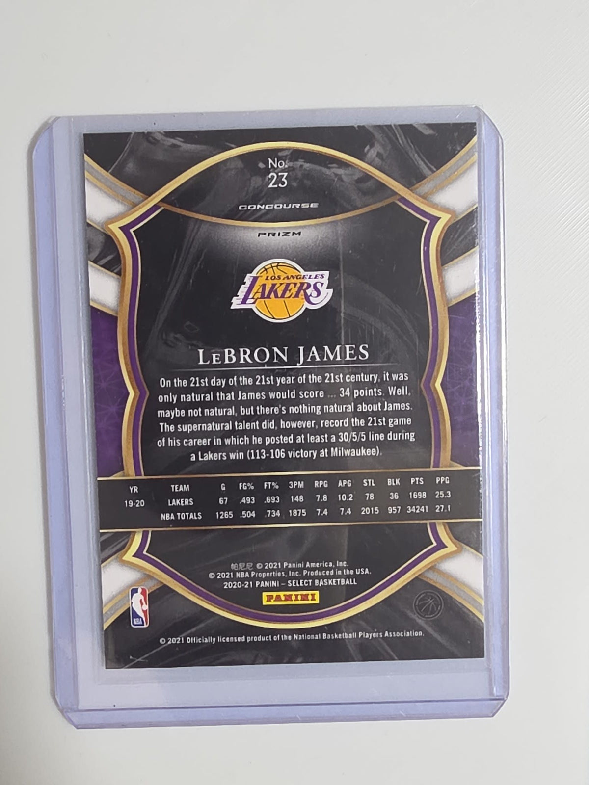 2020-21 Panini Select Concourse LeBron James Orange Wave #23 - view 2
