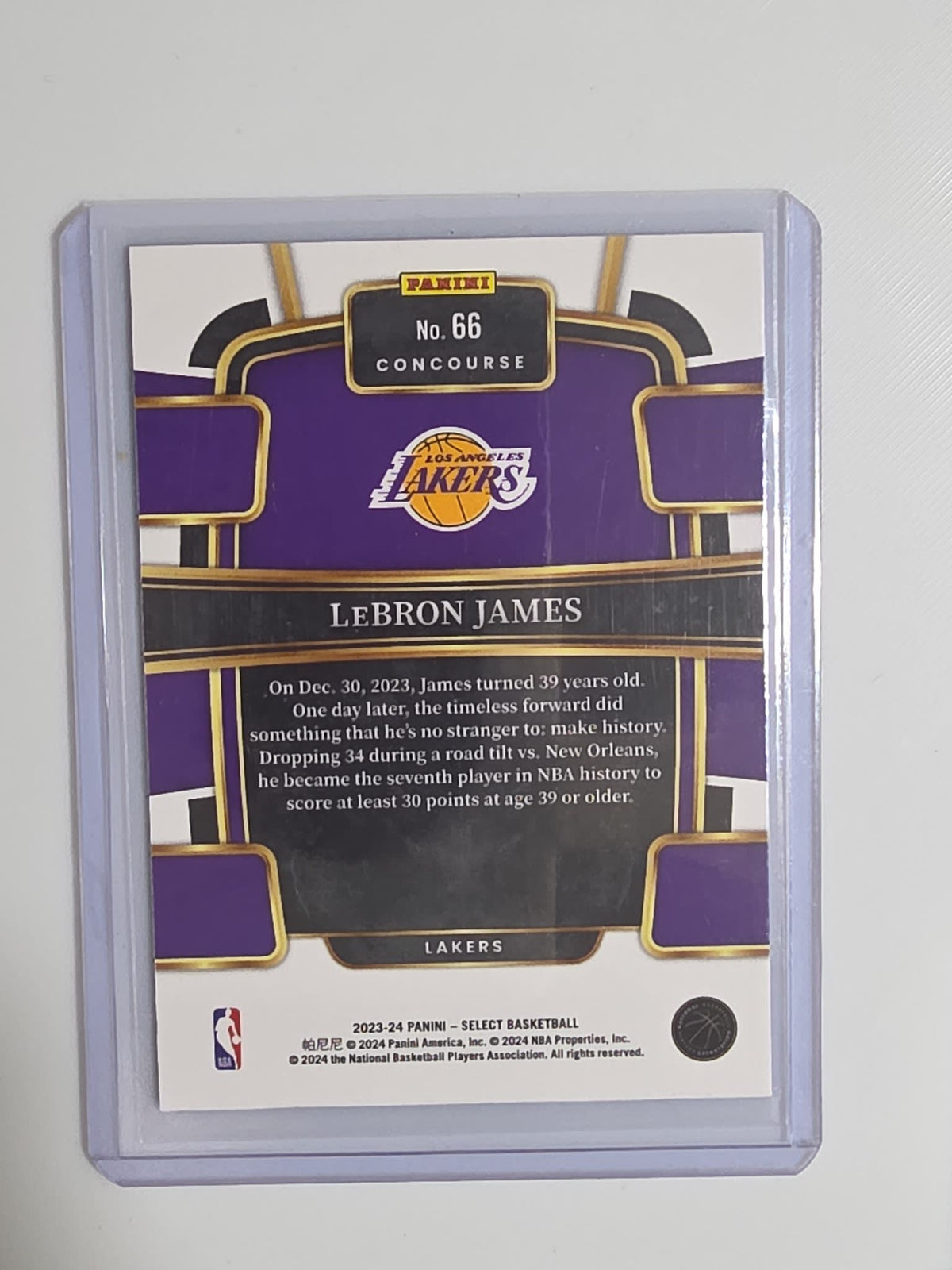 2023-24 Panini Select Concourse LeBron James Blue #66 - view 2