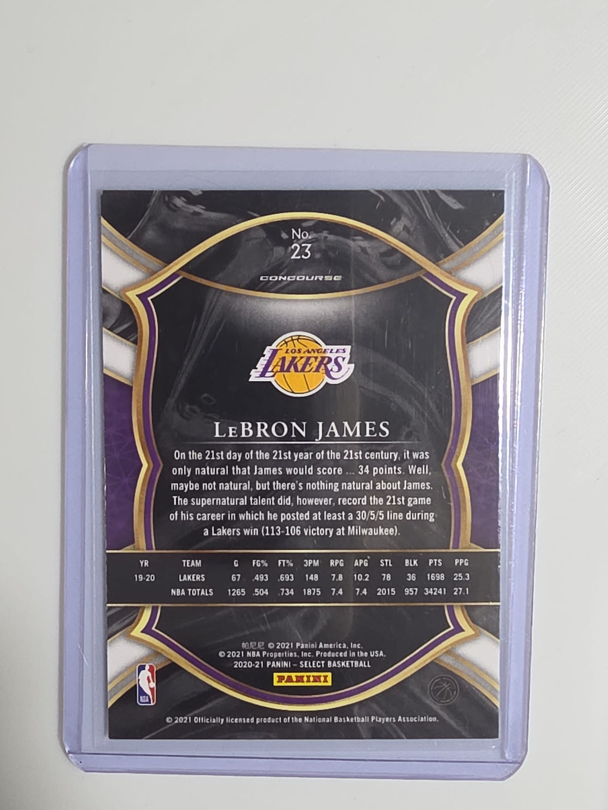 2020-21 Panini Select Concourse LeBron James #23 - view 2