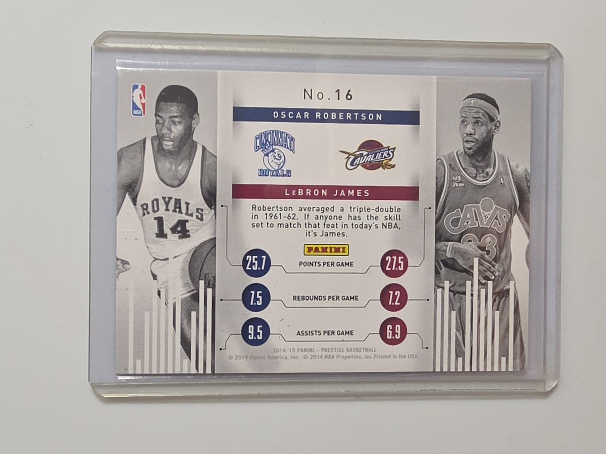 2014-15 Panini Prestige Connections Oscar Robertson / LeBron James #16 - view 2