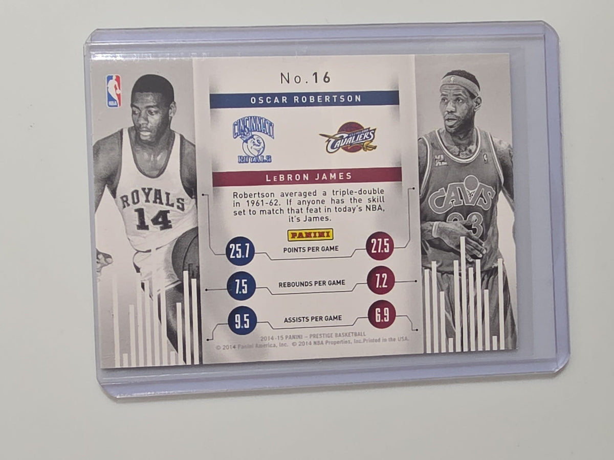 2014-15 Panini Prestige Connections Oscar Robertson / LeBron James #16 - view 2