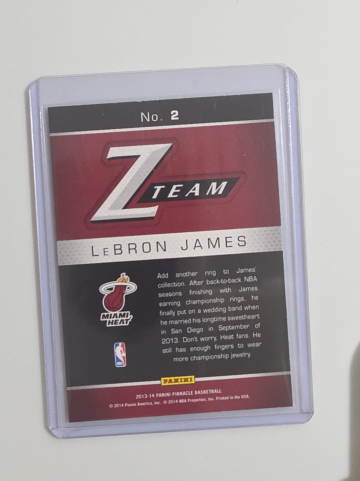 2013-14 Panini Pinnacle Z-Team LeBron James #2 - view 2