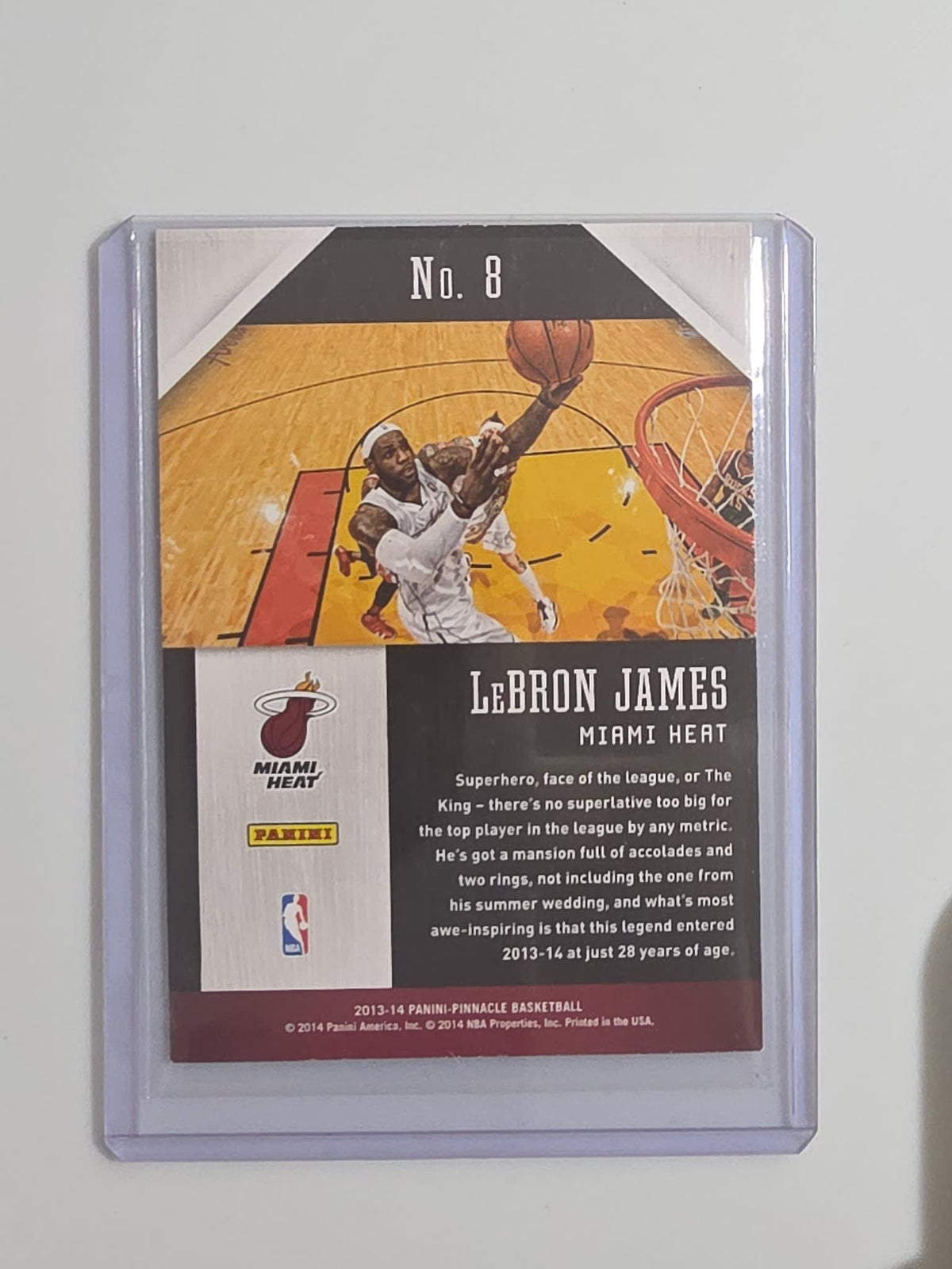 2013-14 Panini Pinnacle Awaiting the Call LeBron James Artist Proof #8 - view 2