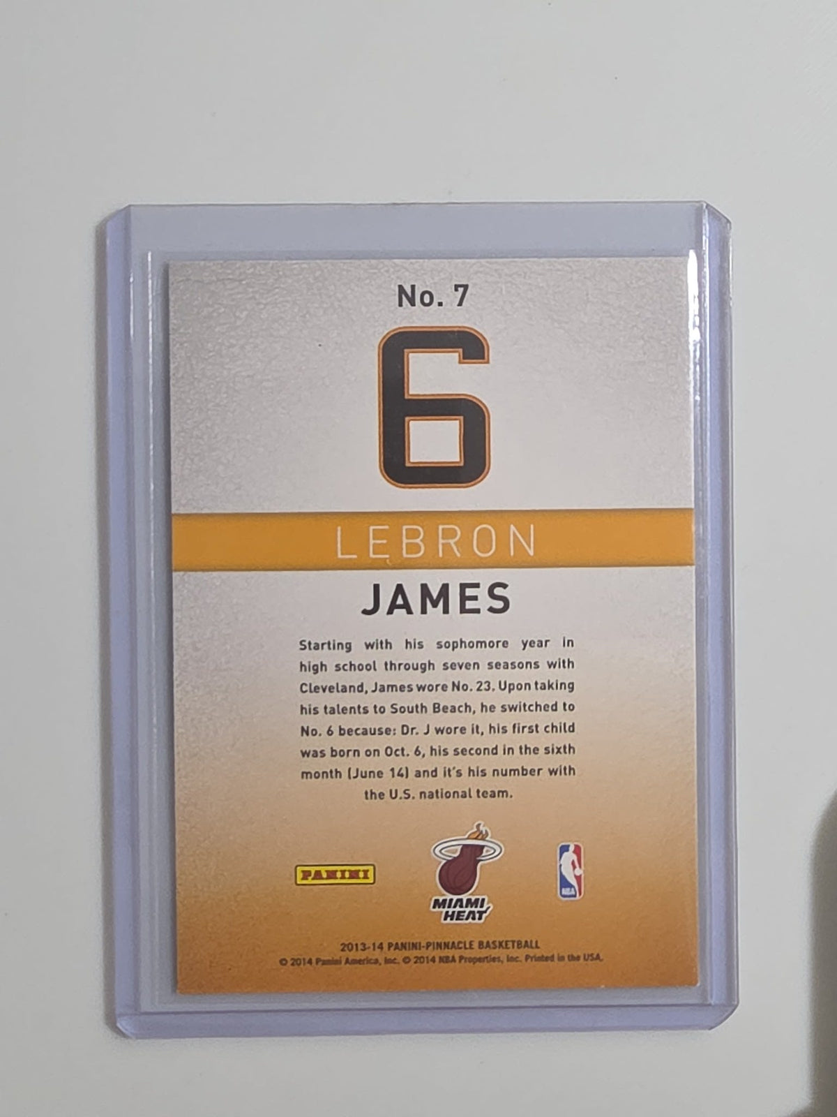 2013-14 Panini Pinnacle Behind the Numbers LeBron James #7 - view 2