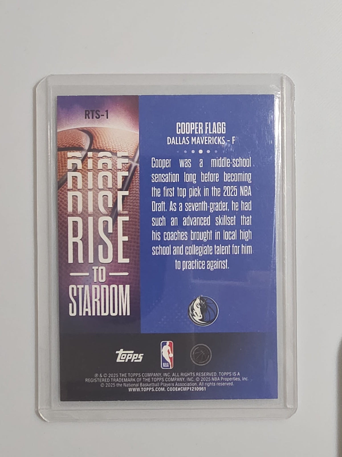 2025 Topps Rise to Stardom Cooper Flagg #RTS-1 - view 2