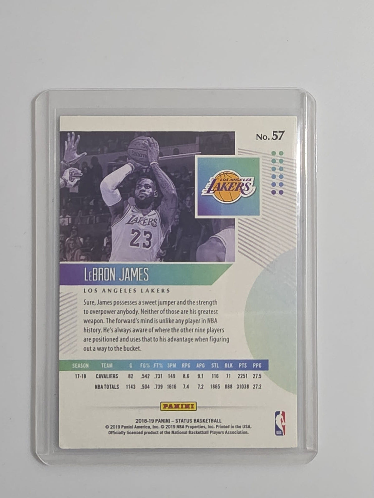 2018-19 Panini Status LeBron James #57 - view 2