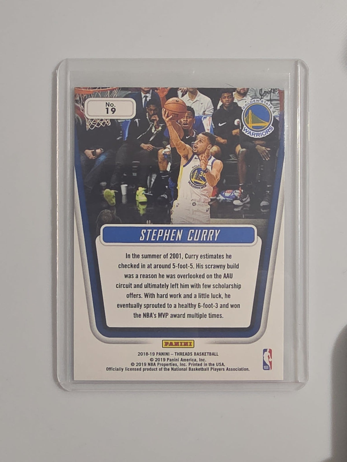 2018-19 Panini Threads Century Collection Stephen Curry #19 - view 2