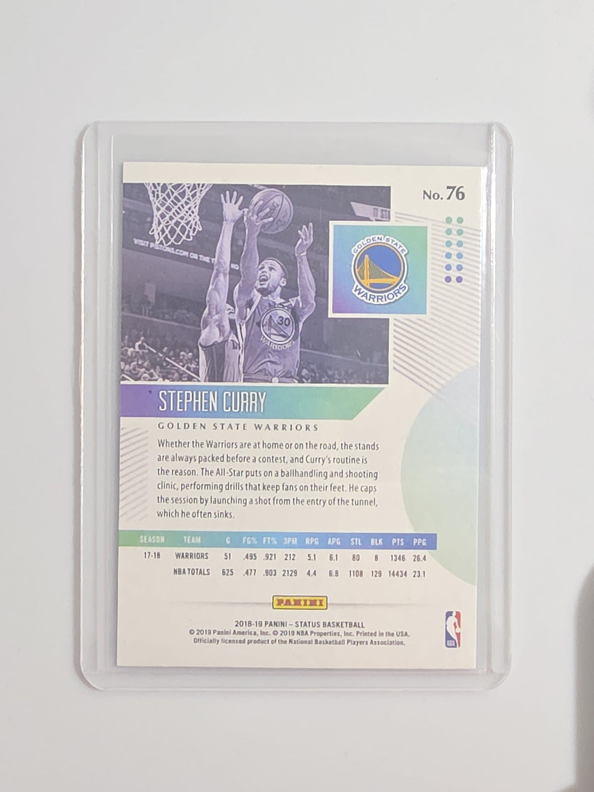 2018-19 Panini Status Stephen Curry #76 - view 2