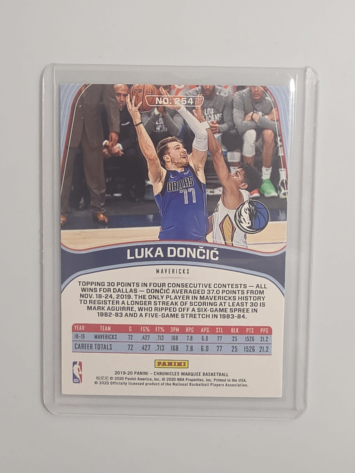 2019-20 Panini Chronicles Marquee Luka Doncic Silver #254 - view 2