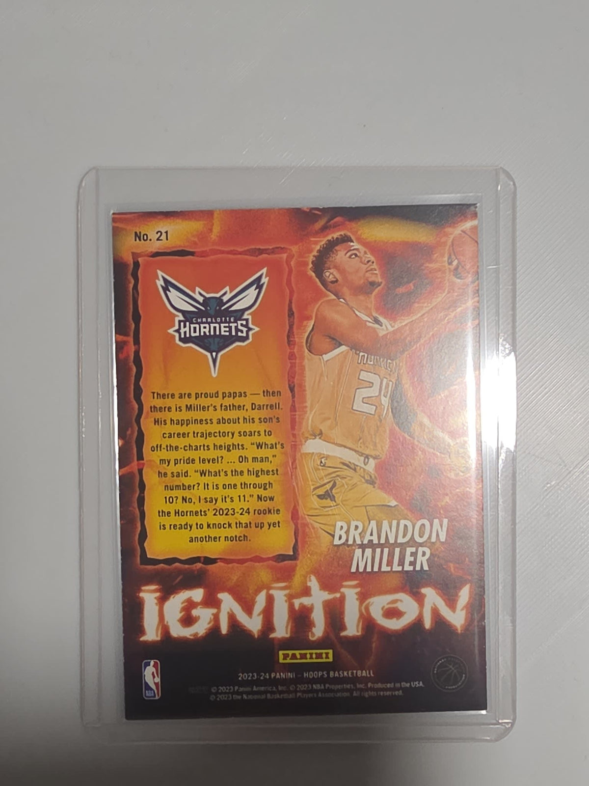 2023-24 Panini NBA Hoops Ignition Brandon Miller #21 - view 2