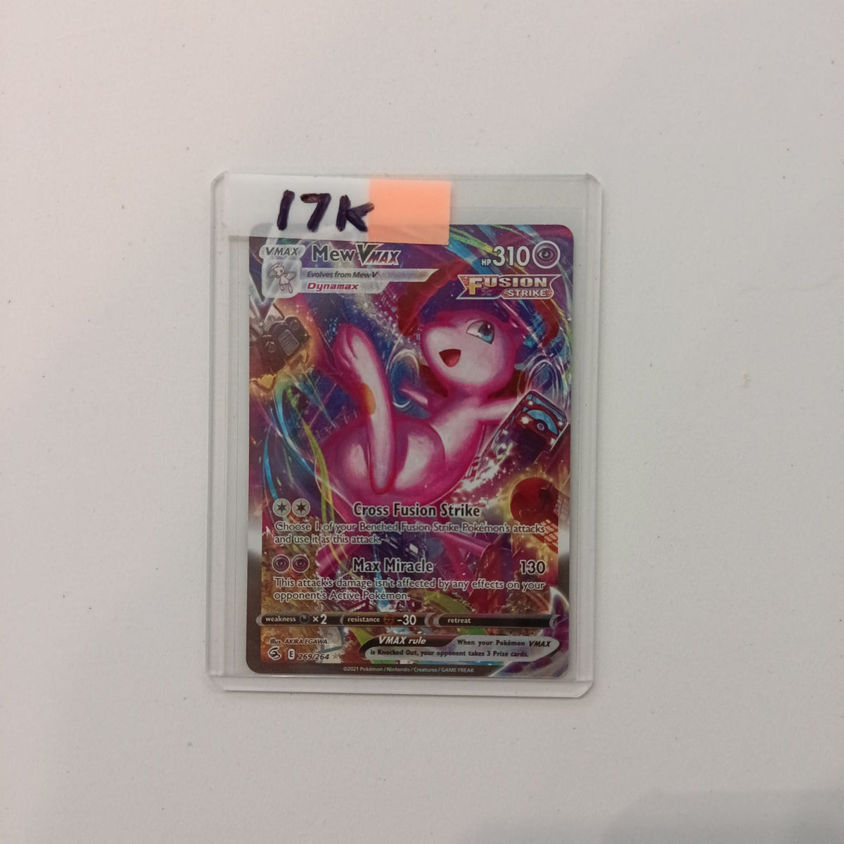 2021 Pokemon Company Fusion Strike Fusion Strike Mew VMAX Secret Rare #269/264