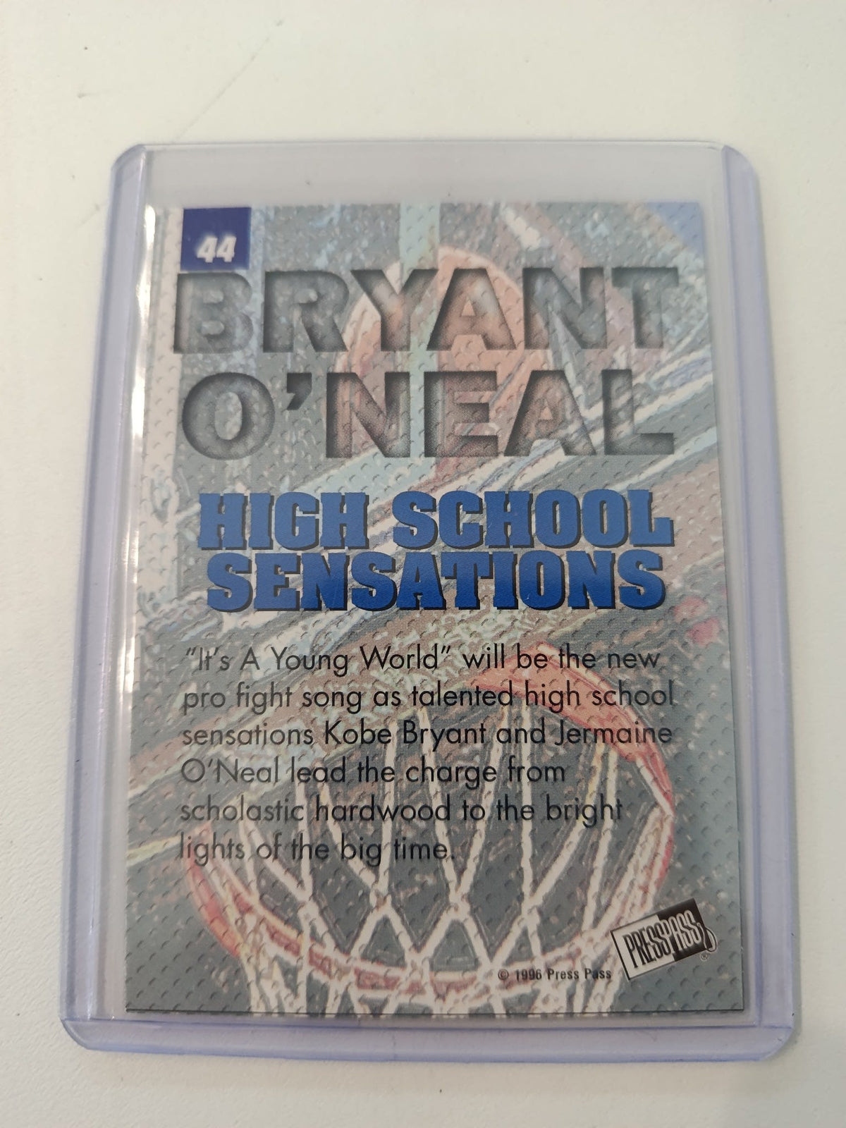 1996 Press Pass High School Sensations Kobe Bryant / Jermaine O'Neal #44 - view 2