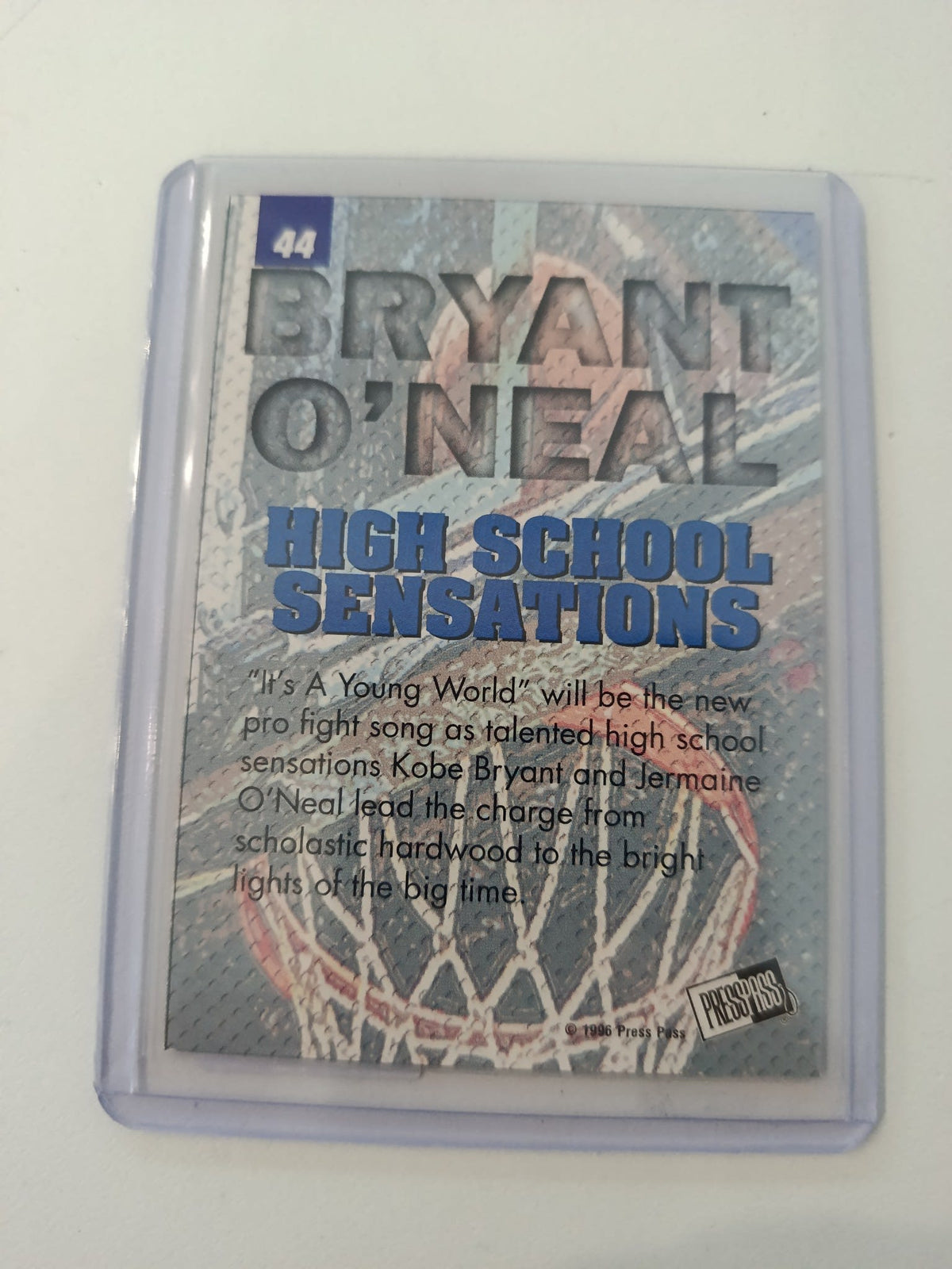 1996 Press Pass High School Sensations Kobe Bryant / Jermaine O'Neal #44 - view 2