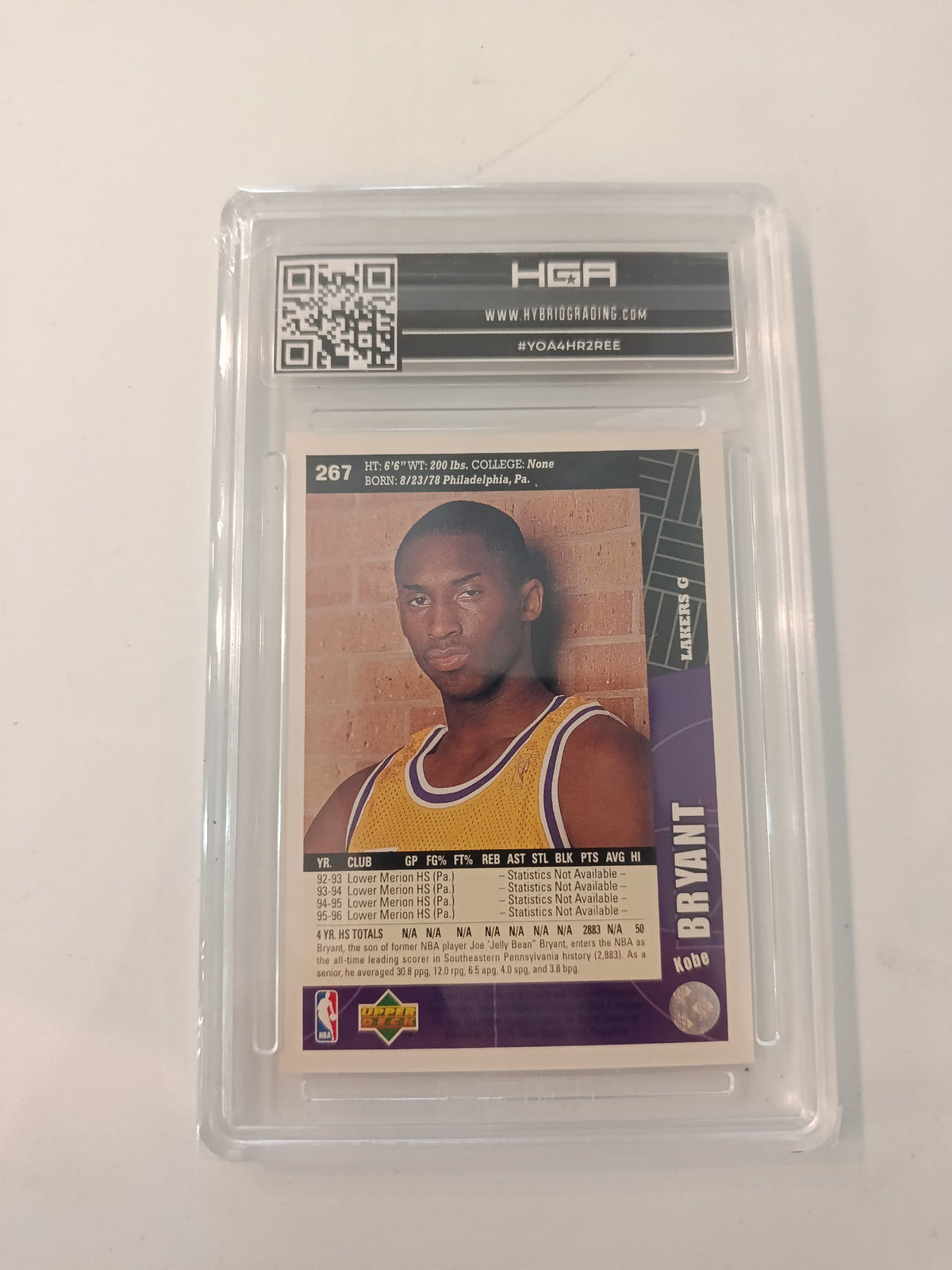 1996-97 Upper Deck Collector's Choice Kobe Bryant #267 HGA 9.5 - view 2