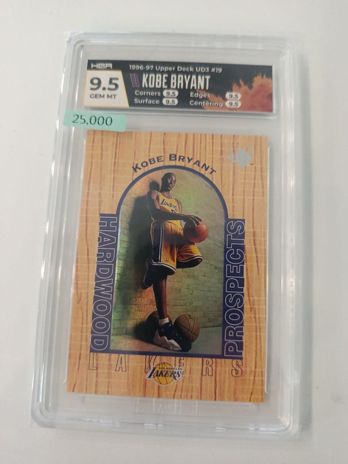 1996-97 Upper Deck UD3 Hardwood Prospects Kobe Bryant #19 HGA 9.5