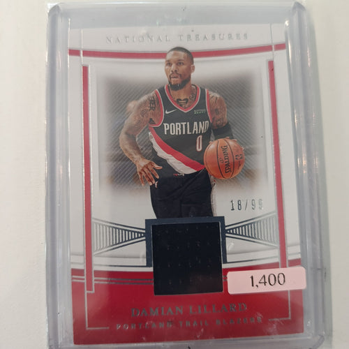 2020-21 Panini National Treasures Material Damian Lillard #MTR-DLI
