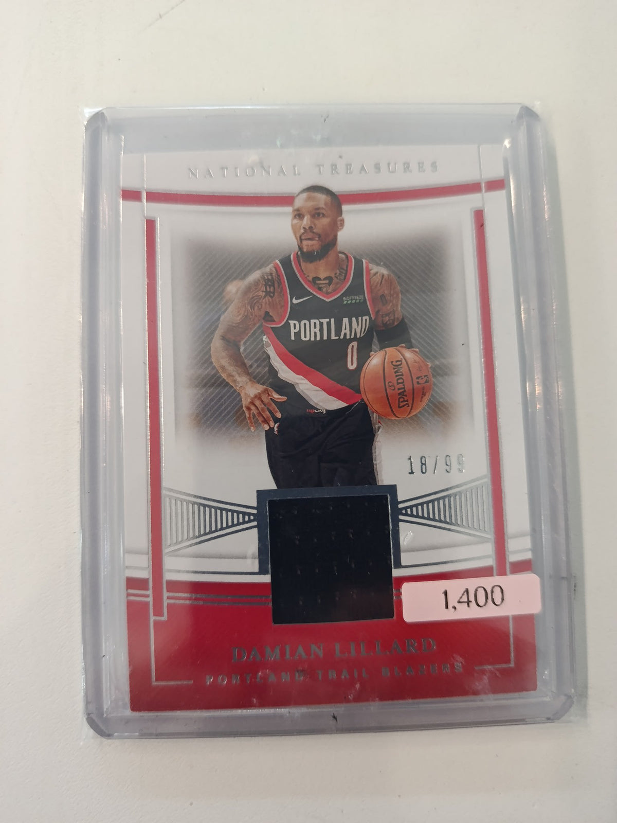2020-21 Panini National Treasures Material Damian Lillard #MTR-DLI