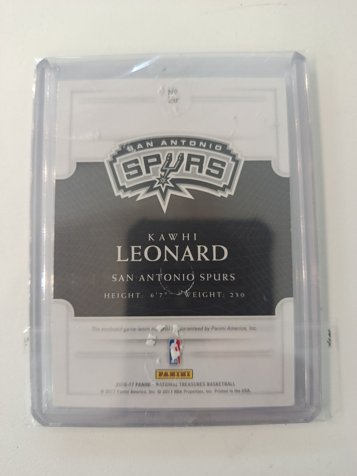 2013-14 Panini National Treasures Game Gear Kawhi Leonard #GEAR Panini 9 - view 2