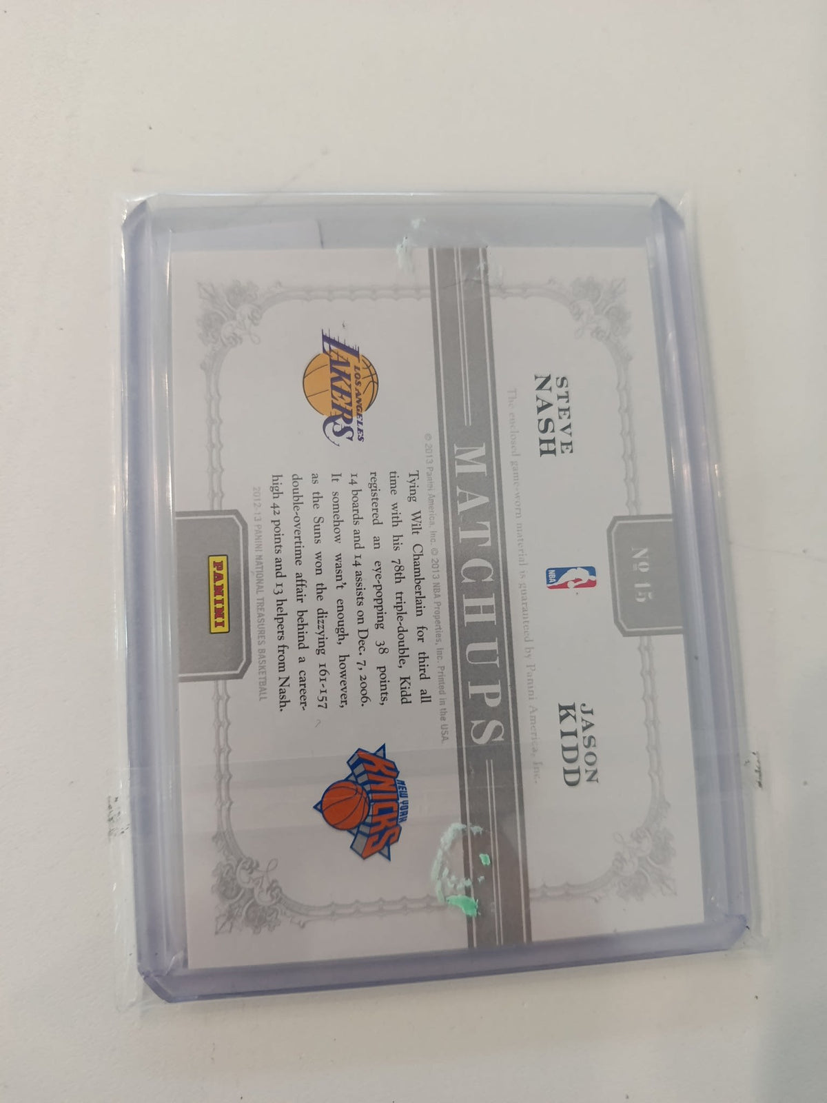 2009-10 Panini National Treasures Matchups Steve Nash / Jason Kidd #Unknown Not visible NM - view 2