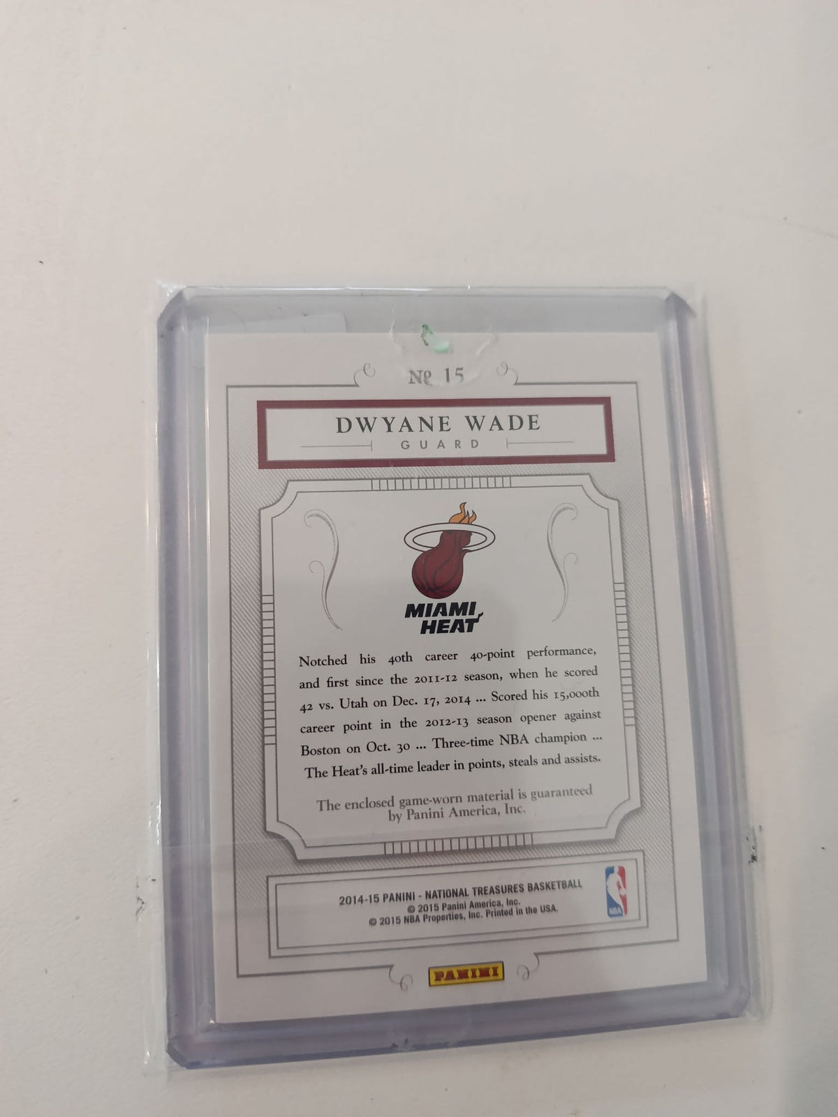 UNKNOWN Panini National Treasures Colossal Dwyane Wade #UNKNOWN PSA 9 - view 2