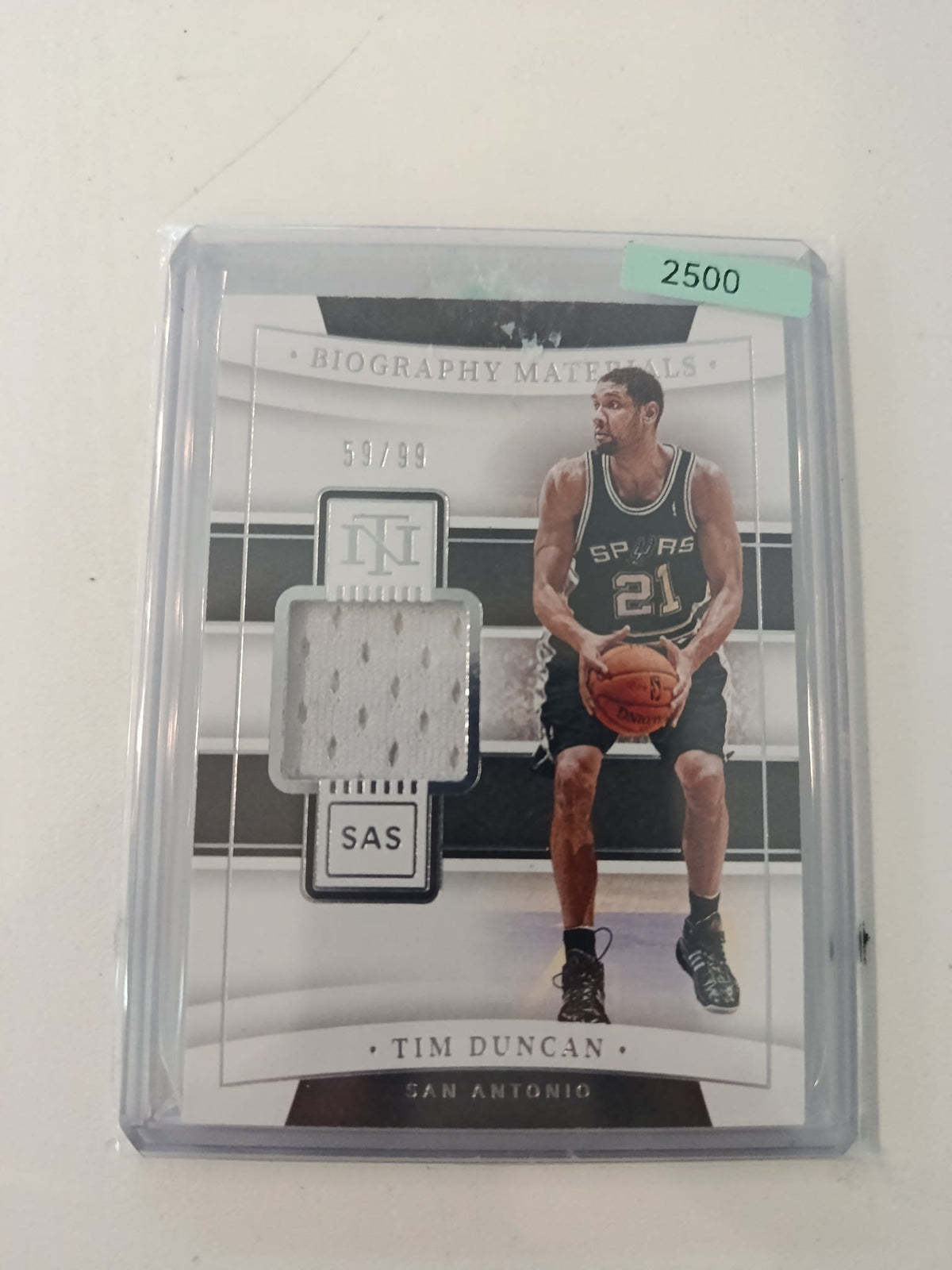 2021-22 Panini National Treasures Biography Materials Tim Duncan #BGM-TIM