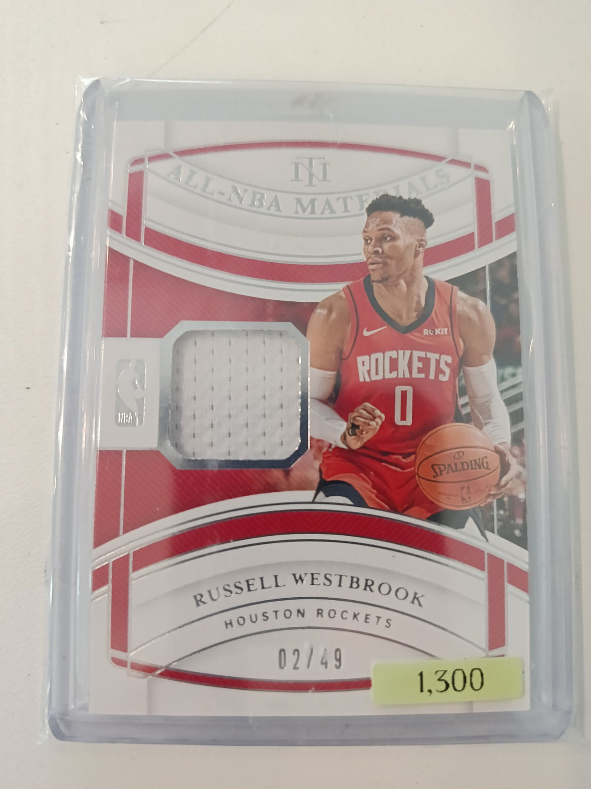 2019-20 Panini National Treasures All-NBA Materials Russell Westbrook #NBM-RWB