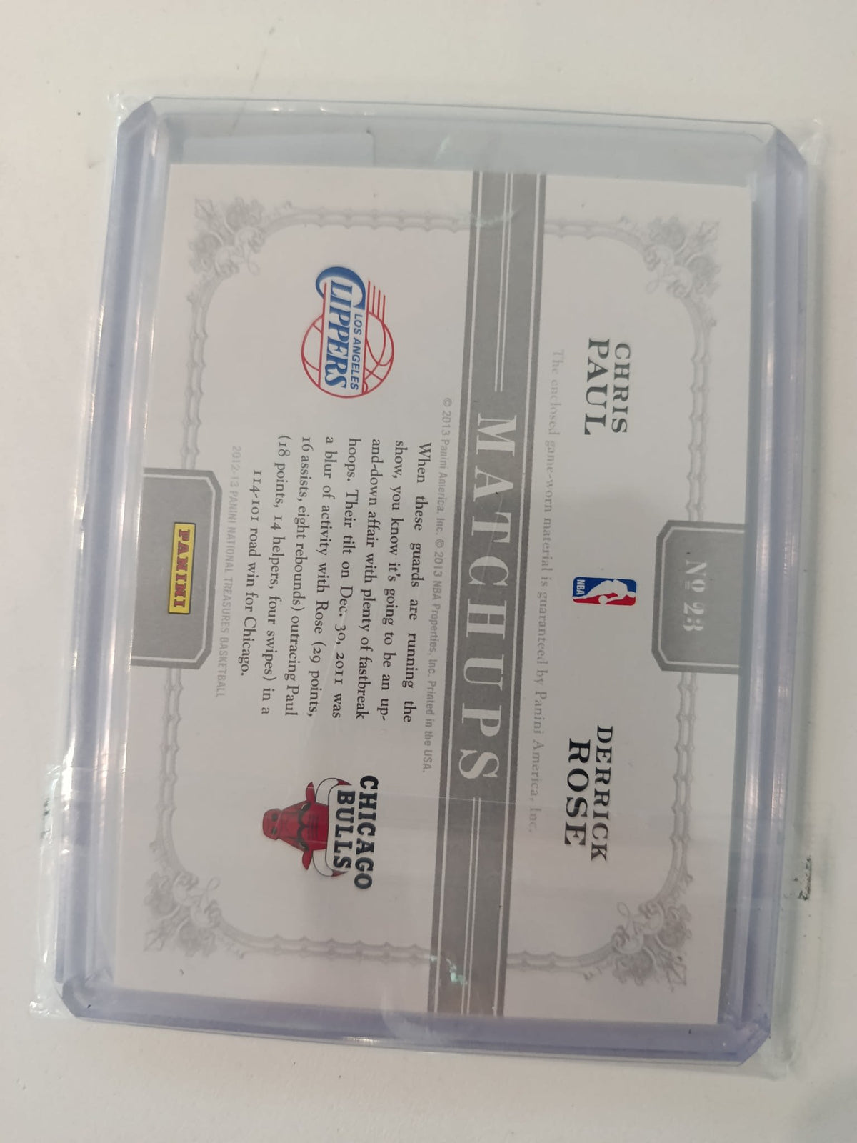 2012-13 Panini National Treasures Matchups Chris Paul / Derrick Rose #23 - view 2