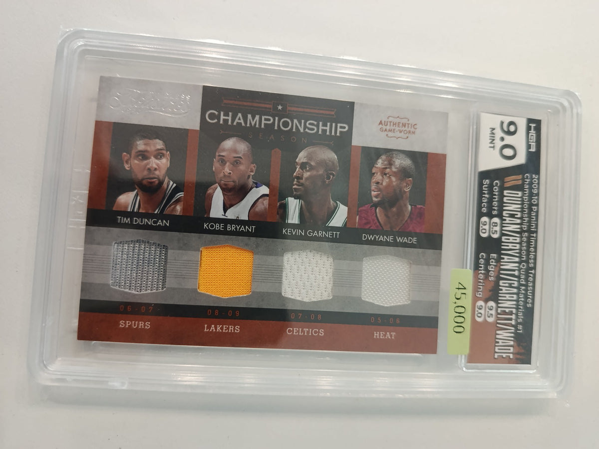 2009-10 Panini Timeless Treasures Championship Season Quad Materials Tim Duncan, Kevin Gar