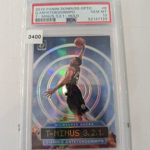 2019 Panini Donruss Optic T-Minus 3.2.1 Giannis Antetokounmpo Holo #8 PSA 10