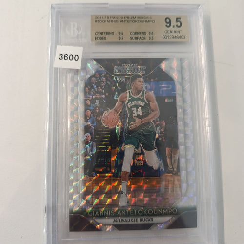 2018-19 Panini Prizm Mosaic Mosaic Giannis Antetokounmpo #30 Gem Mint 9.5