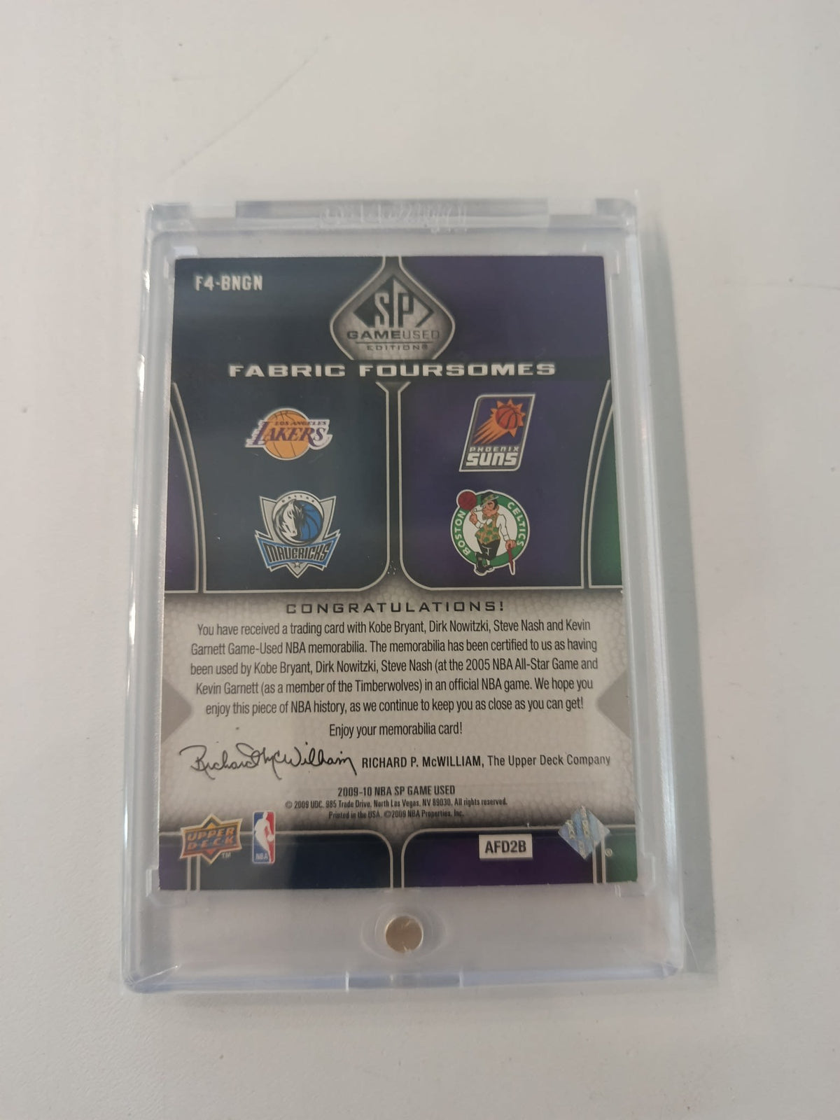 2009-10 Upper Deck SP Game Used Fabric Foursomes Kobe Bryant / Dirk Nowitzki / Steve Nash - view 2
