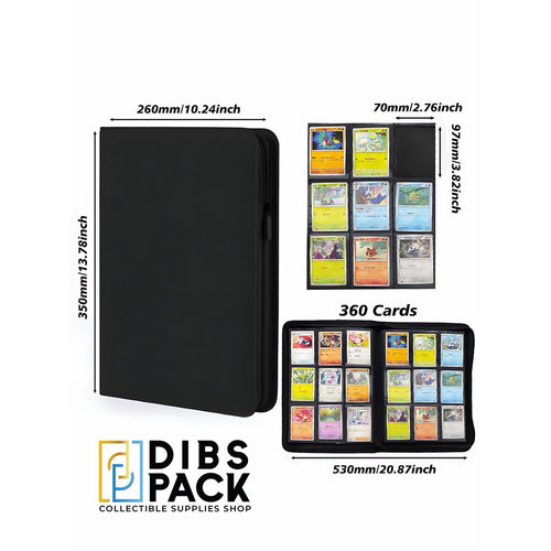 Premium 9-Pocket Trading Card Binder – Leather Diamond Pattern (360 slots)