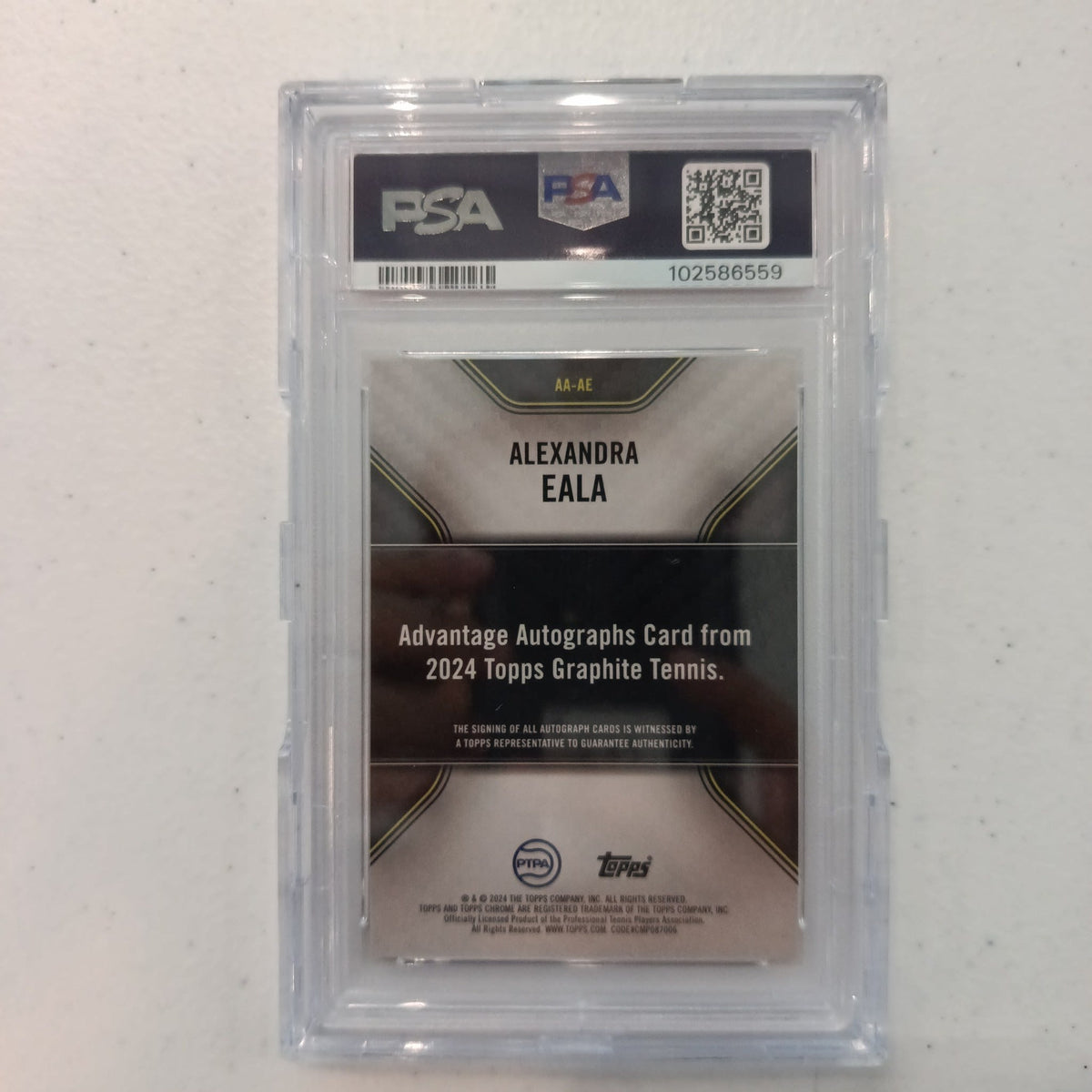 2024 Topps Graphite Advantage Autographs Alexandra Eala #AAAE PSA 10 - view 2