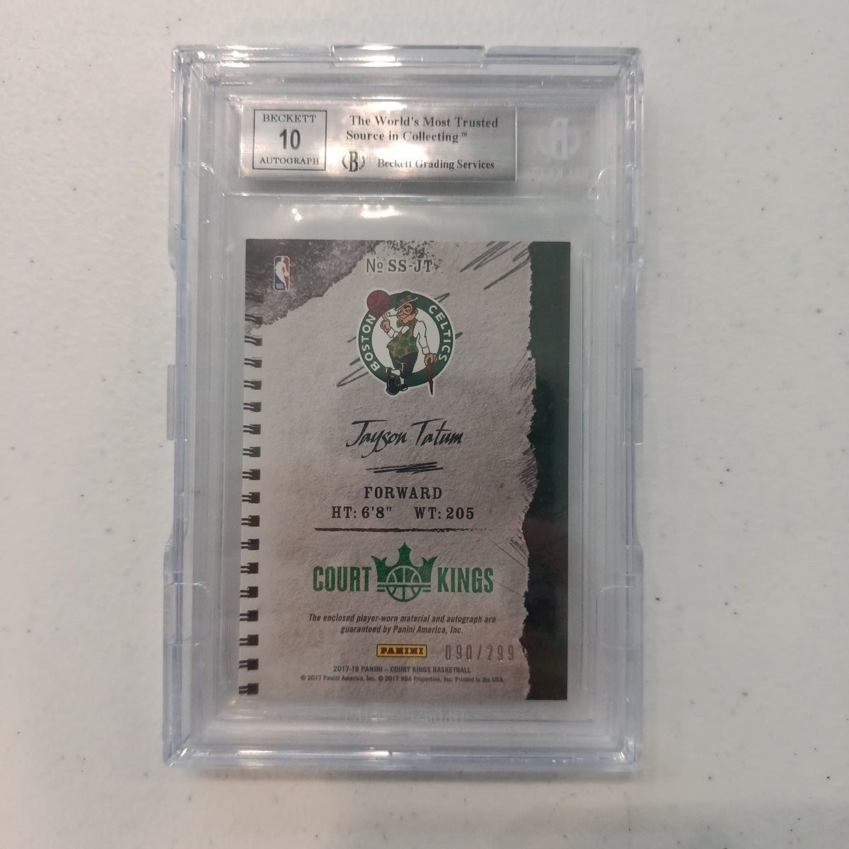2017-18 Panini Court Kings Sketches & Swatches Jayson Tatum #35 Beckett 9 - view 2